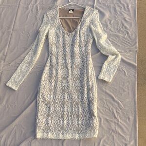 Va Va Voom White Lace Long Sleeve Dress